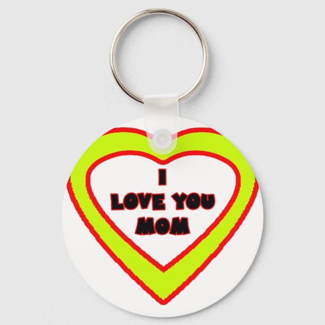 I Liebe Sie MAMMA gelbes Herz das MUSEUM Zazzle Ge Schlüsselanhänger (Vorderseite)