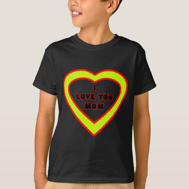 I Liebe Sie MAMMA gelbes Herz das MUSEUM Zazzle T-Shirt (Vorderseite)