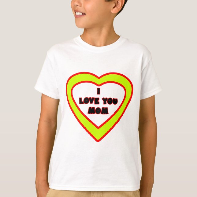I Liebe Sie MAMMA gelbes Herz das MUSEUM Zazzle T-Shirt (Vorderseite)