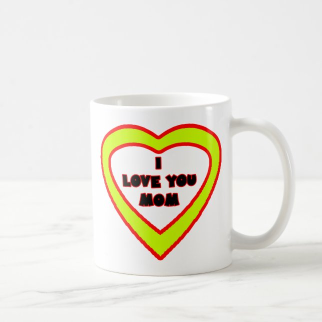 I Liebe Sie MAMMA gelbes Herz das MUSEUM Zazzle Tasse (Rechts)