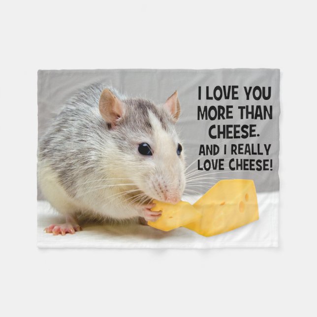 I Liebe Sie mehr als Käse-Haustier-Ratte Fleecedecke (Vorderseite (Horizontal))
