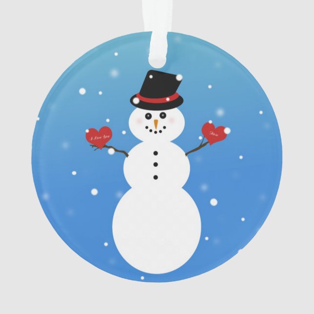 I Liebe Sie mehr Snowman Ornament (Rückseite)
