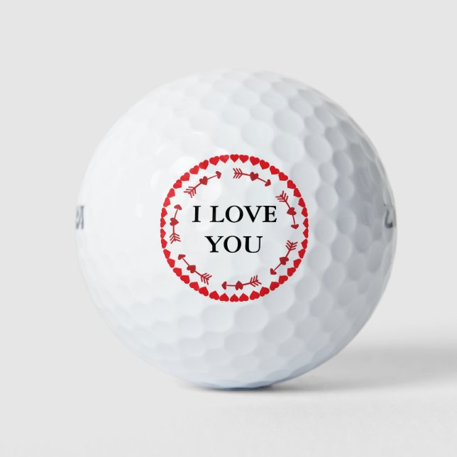 I Liebe Sie Moderne romantische Liebe Herz Valenti Golfball (Vorderseite)