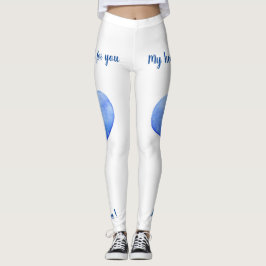 I Liebe Sie Niedliches blaues Herz Valentinstag Dr Leggings