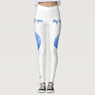 I Liebe Sie Niedliches blaues Herz Valentinstag Dr Leggings