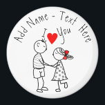 I Liebe Sie - Niedliches Paar - Benutzerdefinierte Magnet<br><div class="desc">I Liebe Sie - Individuelle Name / Text - Romantische Liebe Geschenk - Wählen Sie Ihre Lieblingsfarben / Name Ihrer LIEBE hinzufügen !</div>