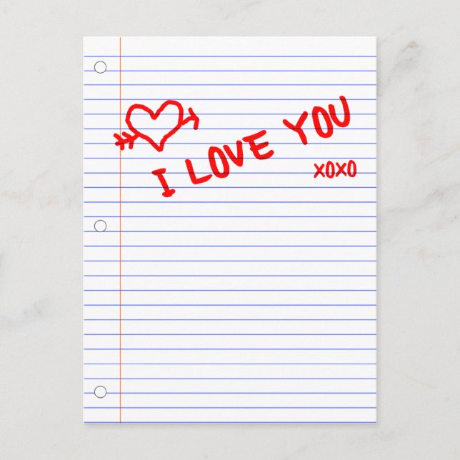 i Liebe Sie: Notebook Postkarte (Vorderseite)