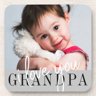 I Liebe Sie Opa Custom Foto Getränkeuntersetzer
