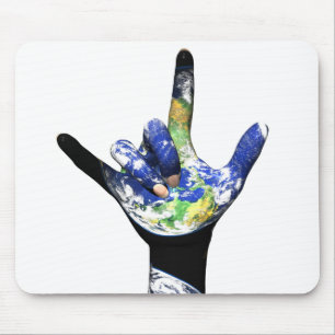 I Liebe Sie Planeten-Erde Mousepad