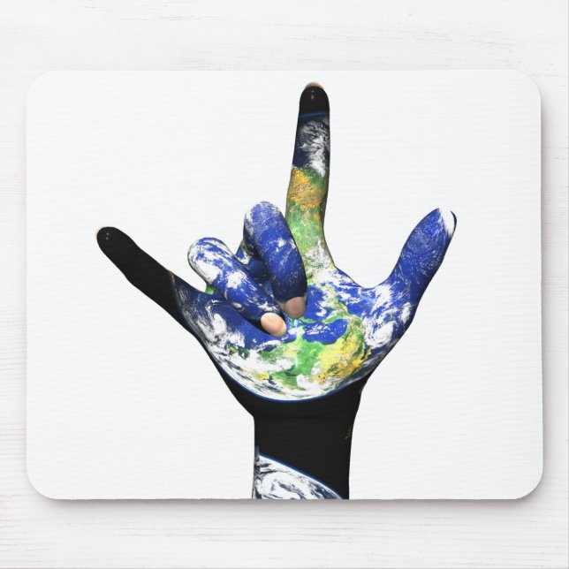 I Liebe Sie Planeten-Erde Mousepad (Vorne)