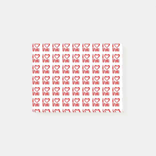 I Liebe Sie posten es Hinweis Post-it Klebezettel (Vorderseite)