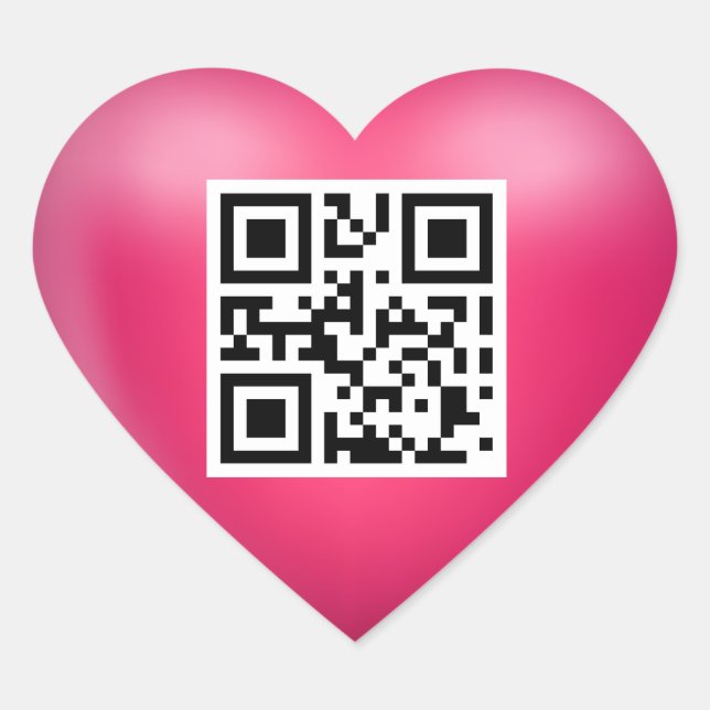 I Liebe Sie QR Code Rosa Herz-Aufkleber (Vorderseite)