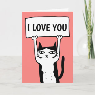 I LIEBE SIE, ROMANTISCHE CAT-GRUSS-KARTEN FEIERTAGSKARTE