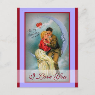 I Liebe Sie Romantische Vintage Valentine Couple M Feiertagspostkarte