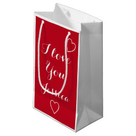 I Liebe Sie Roter Personalisierter Name Kleine Geschenktüte