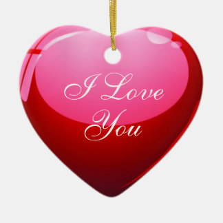 I Liebe Sie rotes Herz Keramikornament