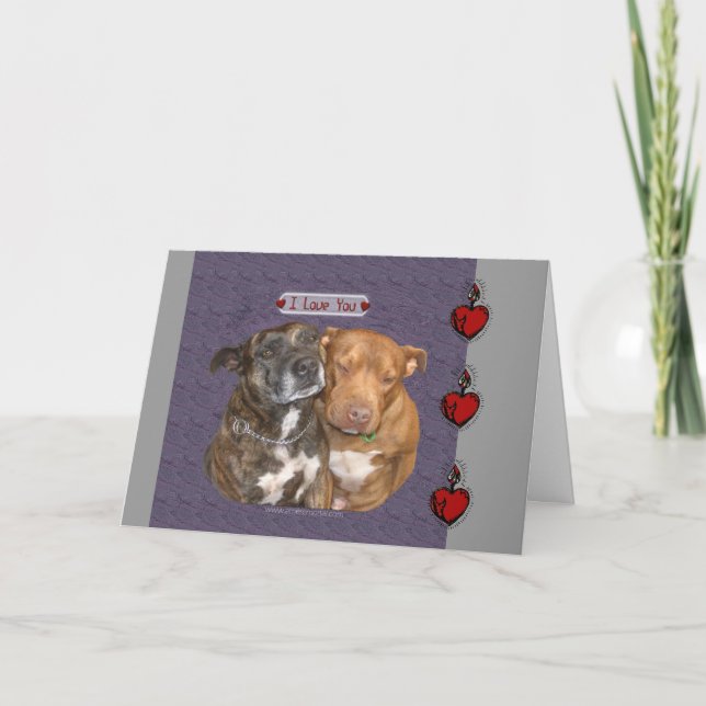 I Liebe Sie Snuggling Staffys Karte (Vorderseite)