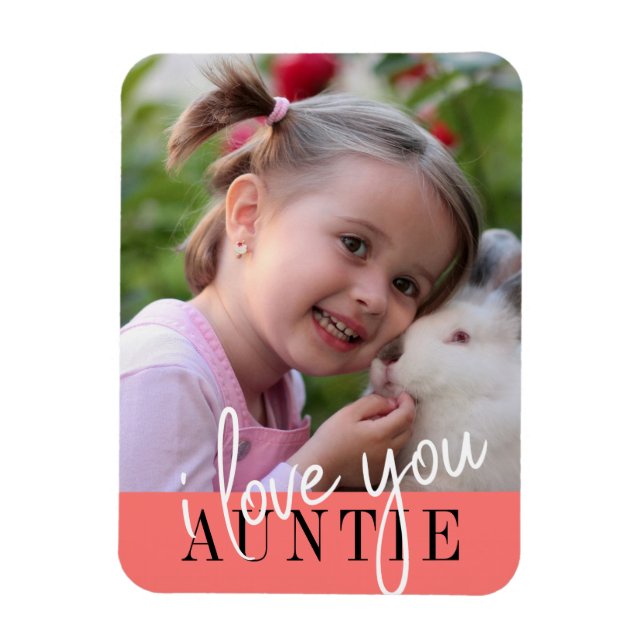 I Liebe Sie Tante Custom Foto Magnet (Vertikal)