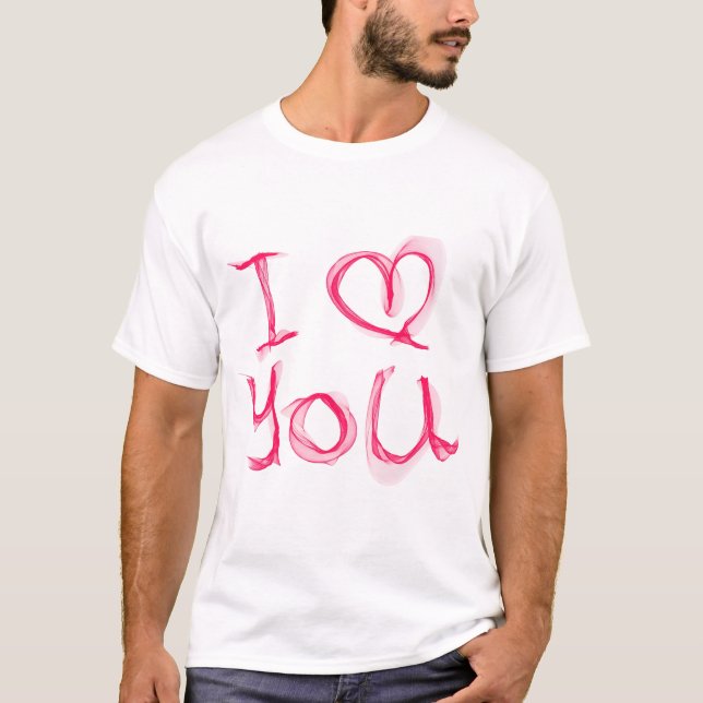I Liebe Sie Text T-Shirt (Vorderseite)