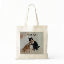 I Liebe Sie umarmt Katzen Tote Beutel - Niedlich &