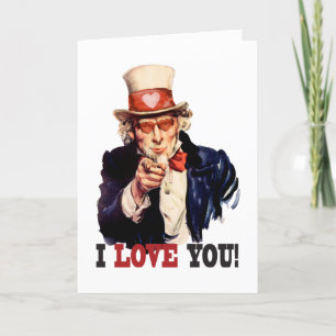 I Liebe Sie - Uncle Sam ArtValentine Feiertagskarte