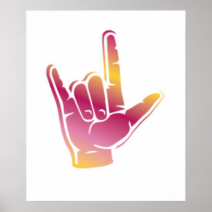 I Liebe Sie Unterschreiben taube Kultur Pride Taub Poster