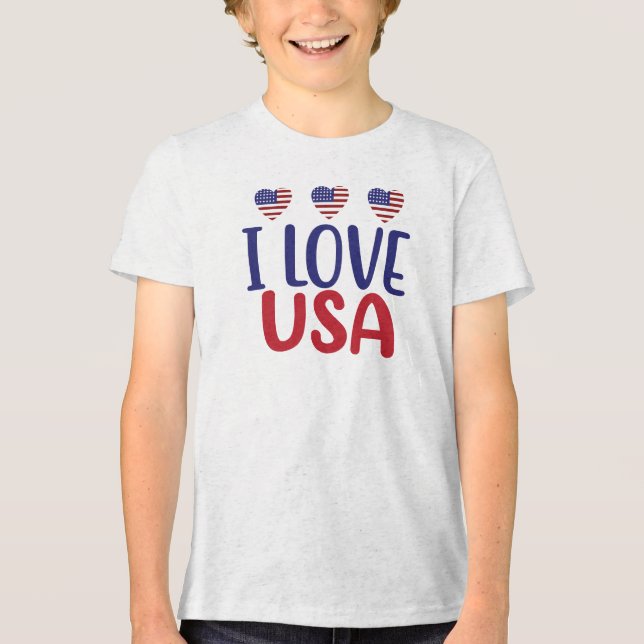 I Liebe Sie USA-65789 Tri-Blend Shirt (Vorderseite)
