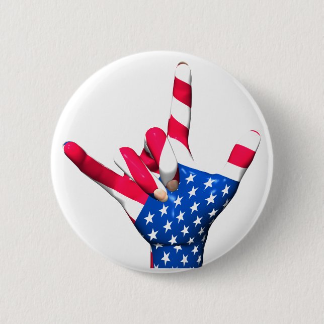 I Liebe Sie USA-Flaggen-Knopf Button (Vorderseite)