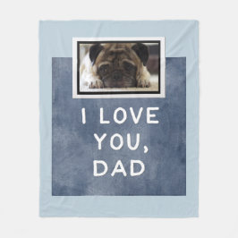 I Liebe Sie, Vater-dunkelblaue kundenspezifische Fleecedecke