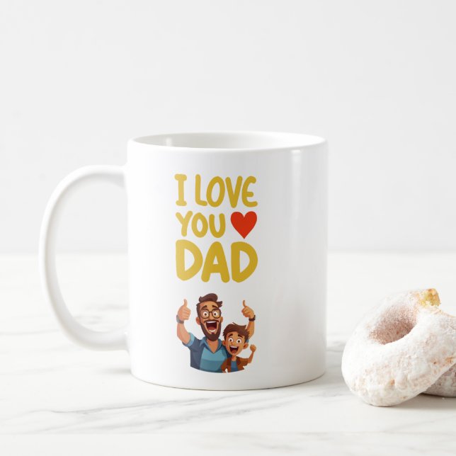 I Liebe Sie, Vater & Mama Kaffeetasse (Mit Donut)