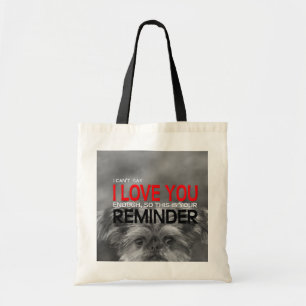 I Liebe Sie Welpen-Tasche Erinnerungs-Brüssels Tragetasche