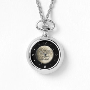 I Liebe Sie zum Mond-und Rückseiten-realistischen Armbanduhr