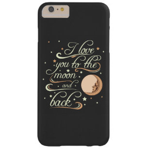 I Liebe Sie zum Mond-und Rückseiten-Schwarzen Barely There iPhone 6 Plus Hülle