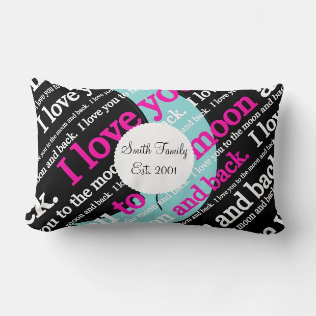 I Liebe Sie zum Mond und zu den hinteren Lendenkissen (Vorderseite)