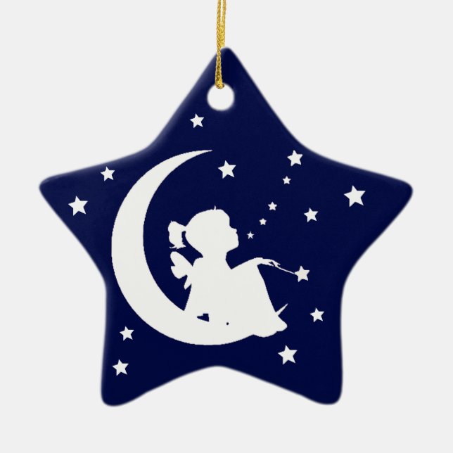 I Liebe Sie zum Mond und zur hinteren Verzierung Keramikornament (Vorne)