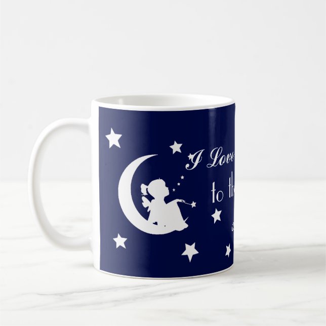 I Liebe Sie zum Mond und zur Rückseite - schöne Kaffeetasse (Links)
