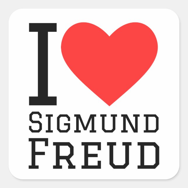 I Liebe Sigmund Freud Quadratischer Aufkleber (Vorderseite)