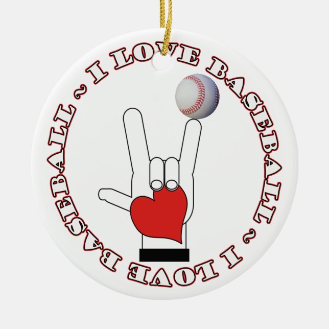 I Liebe Signieren BASEBALL ORNAMENT ASL (Vorne)