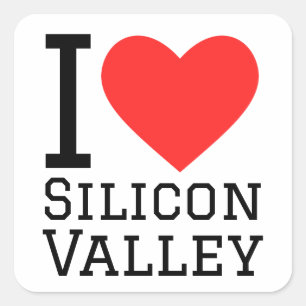 I Liebe Silicon Valley Quadratischer Aufkleber