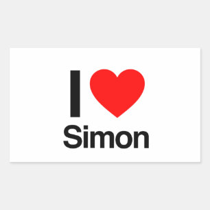 i Liebe Simon Rechteckiger Aufkleber