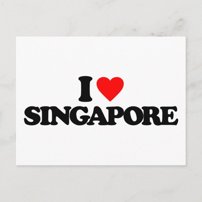 I LIEBE SINGAPORE POSTKARTE (Vorderseite)