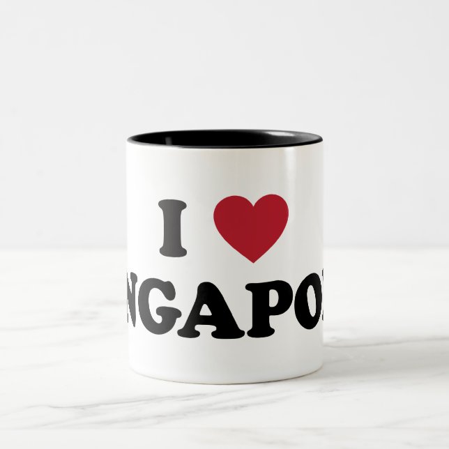 I Liebe Singapur Zweifarbige Tasse (Mittel)