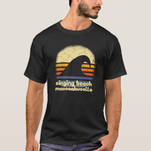 I Liebe Singing Beach Massachusetts Ocean Wave MA T-Shirt