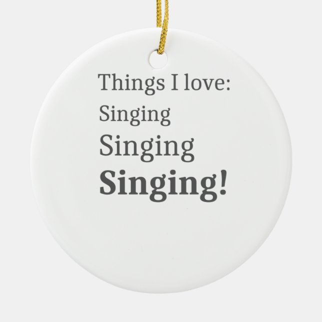 I Liebe Singing Karaoke Lover für Sänger Keramik Ornament (Vorne)