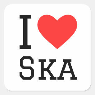I Liebe ska Quadratischer Aufkleber