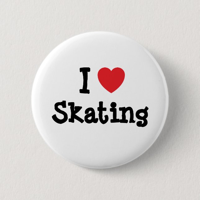 I Liebe Skaten personalisiert Button (Vorderseite)