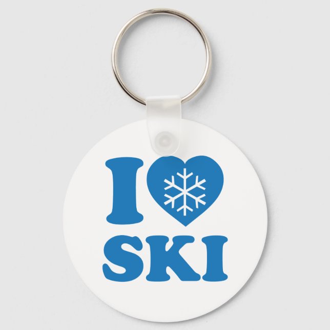 I Liebe Ski Schlüsselanhänger (Vorderseite)