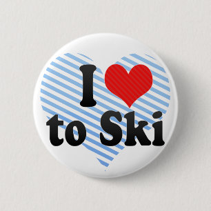 I Liebe Ski zu fahren Button