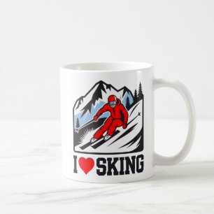 I Liebe Skifahren Retro Skier Berg Grafik Kaffeetasse