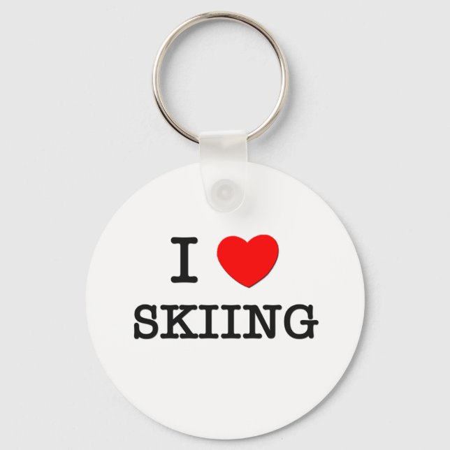 I Liebe Skifahren Schlüsselanhänger (Vorderseite)